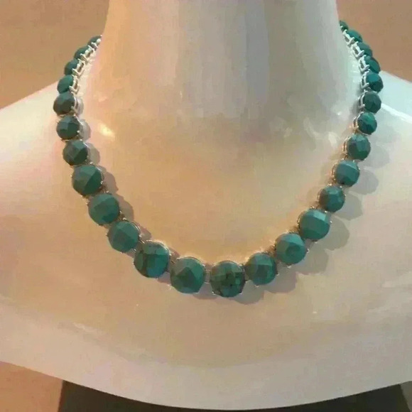 Ralph Lauren Silver Tone Turquoise Necklace - Picture 4 of 7